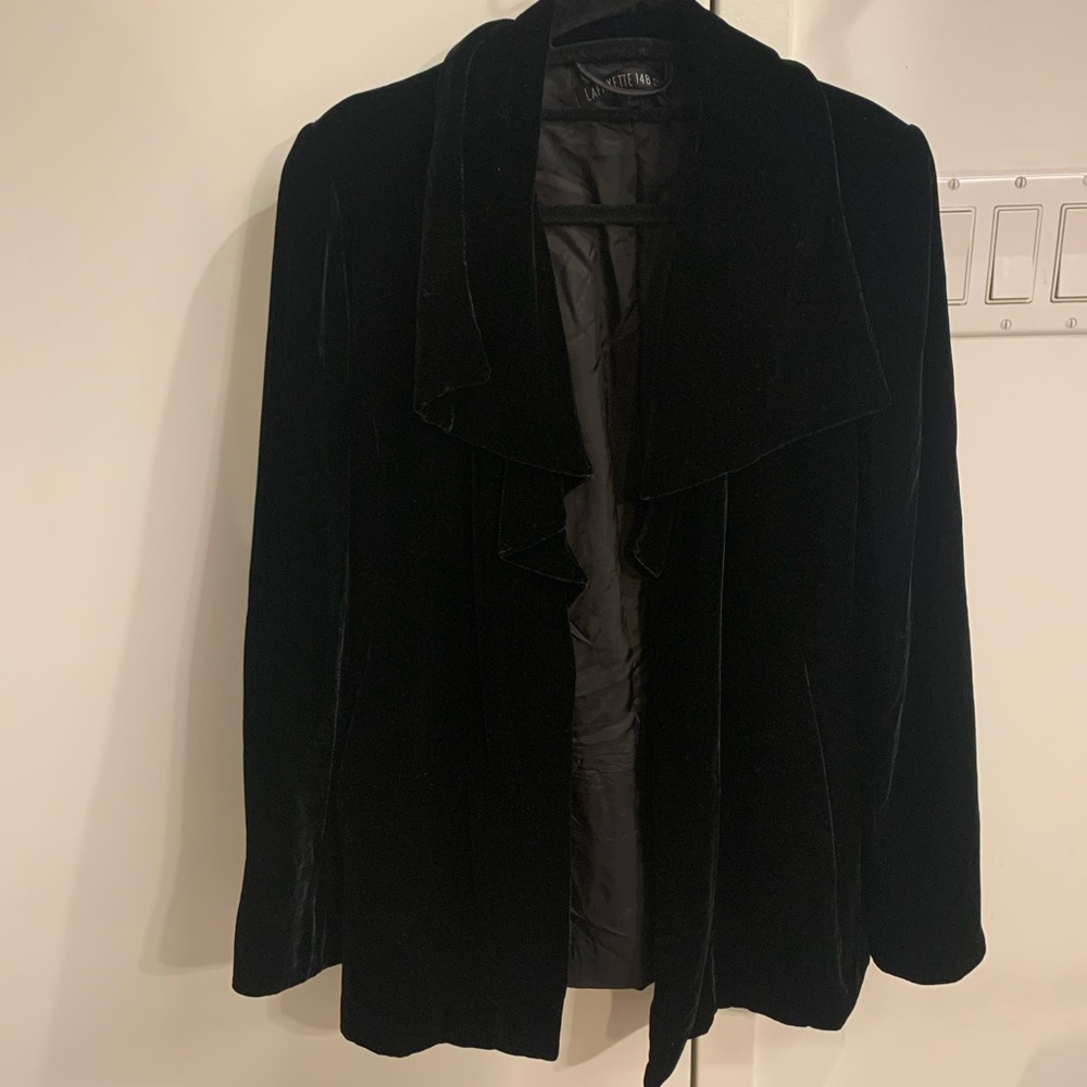 Size 2 Lafayette 148 Black Velvet Jacket